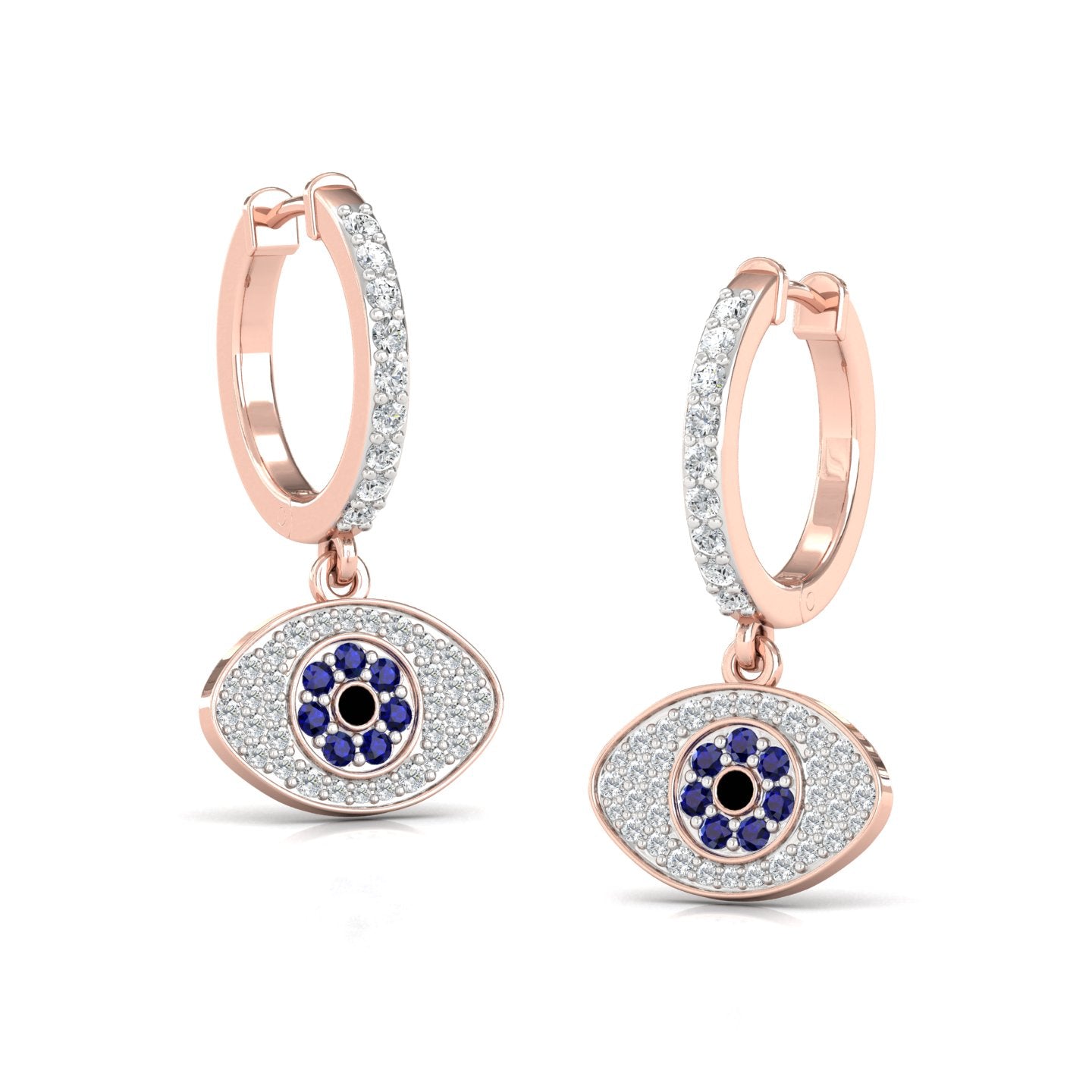 Se Lab Grown Diamond Evil Eye Earings