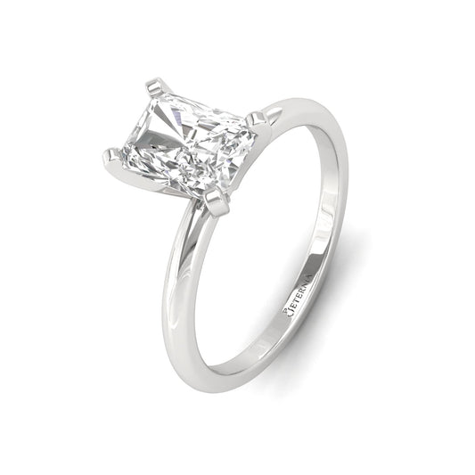 Radiant Lab Grown Solitaire Diamond Ring