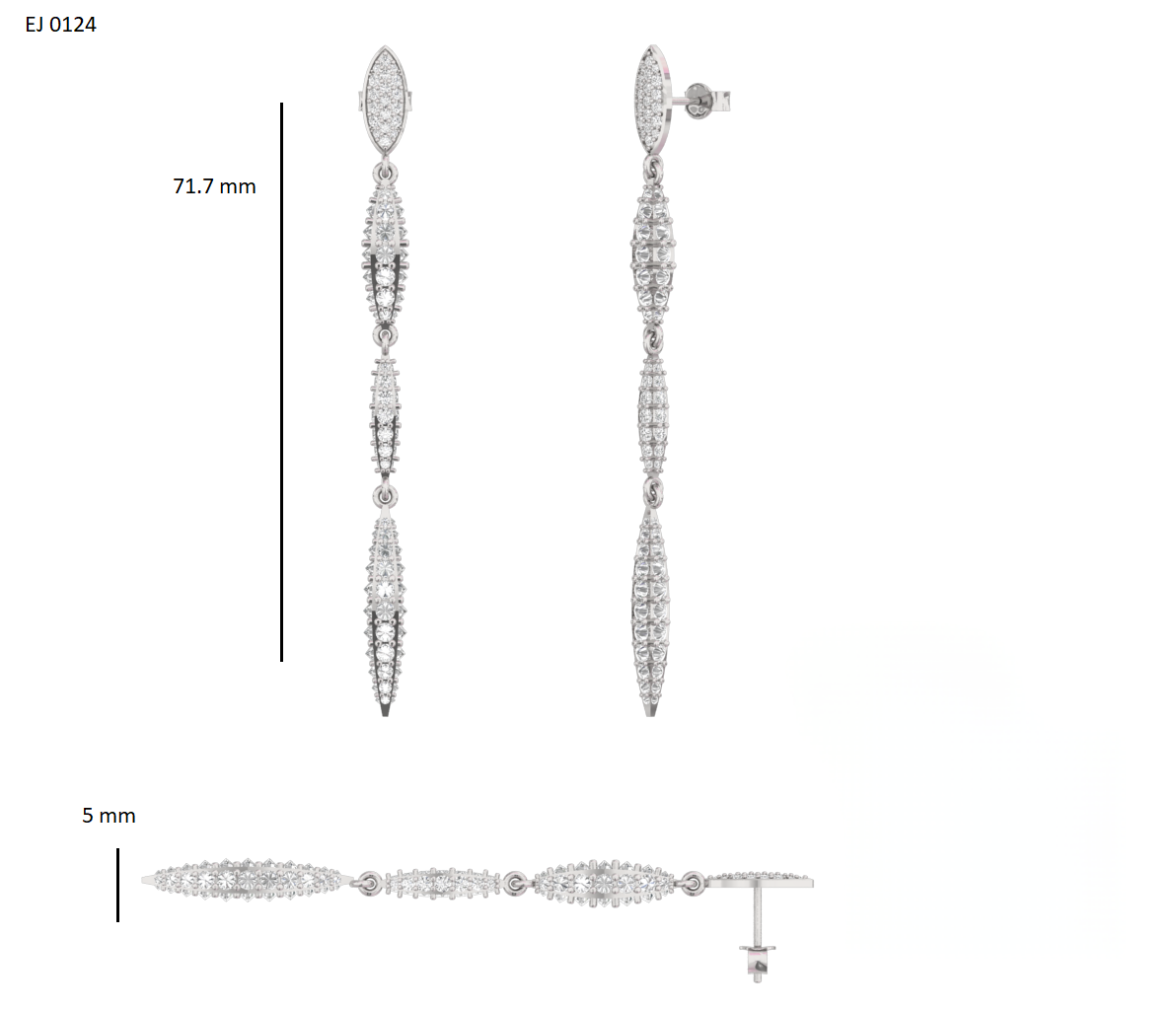 Lank Lab Grown Diamond Earings