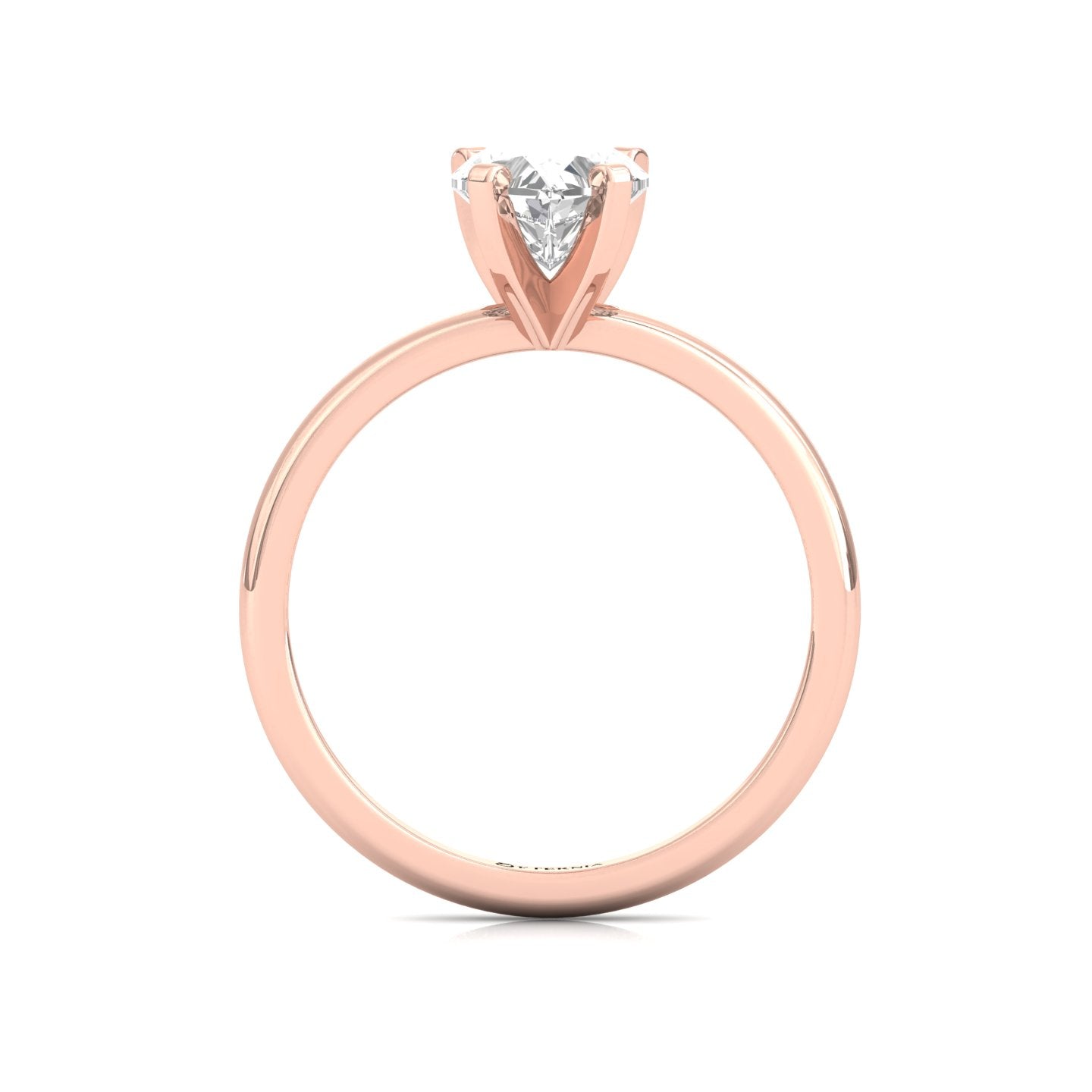 Heart Lab Grown Solitaire Diamond Ring