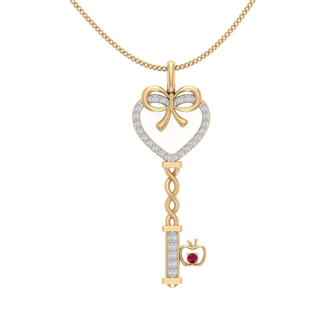 Crimson lock Lab Grown Diamond Pendant