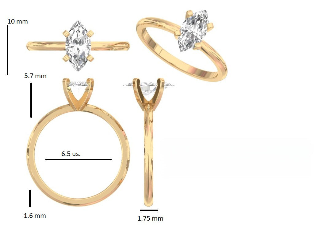 Marquise Solitaire Lab Grown Diamond Ring