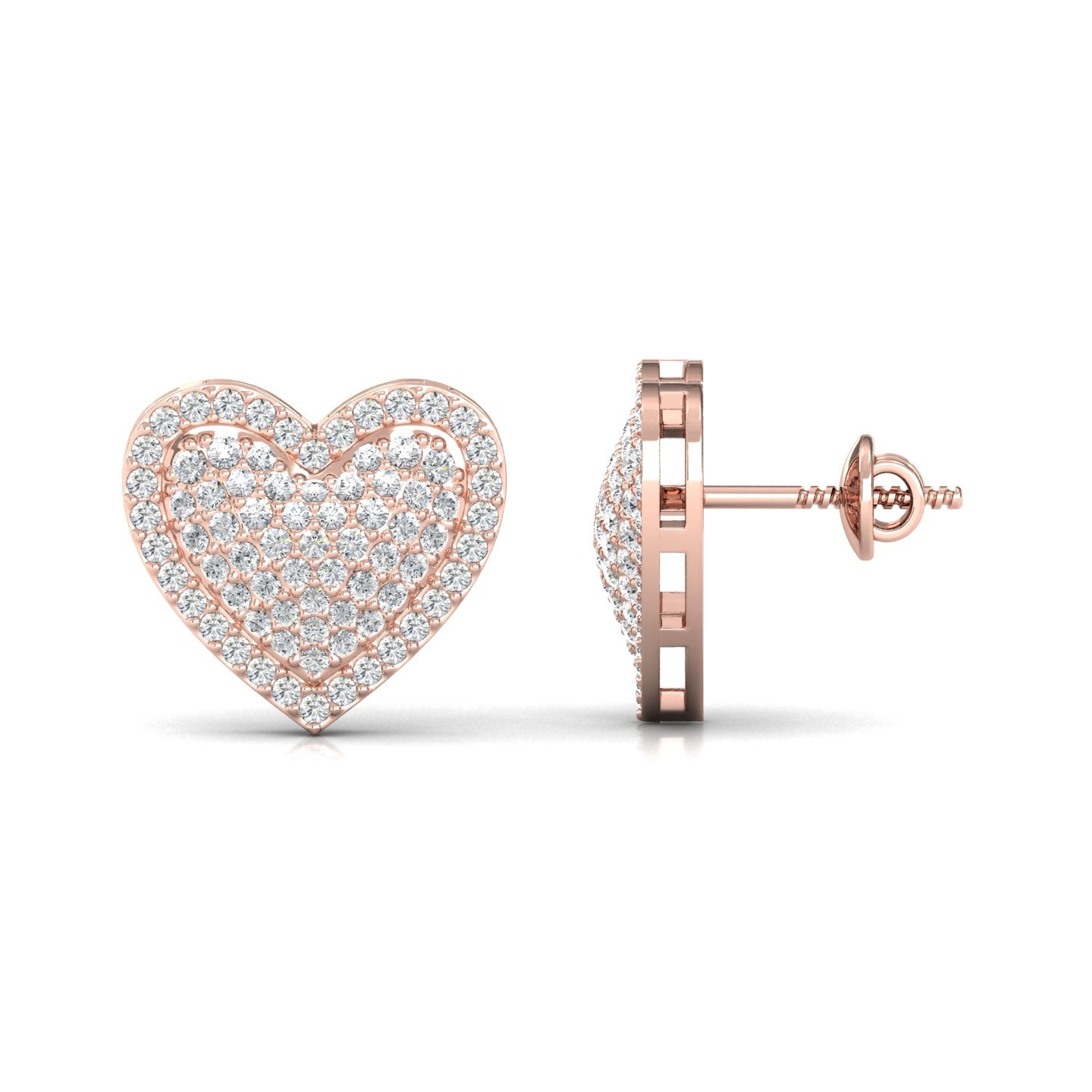 Heart Lab Grown Diamond Earings