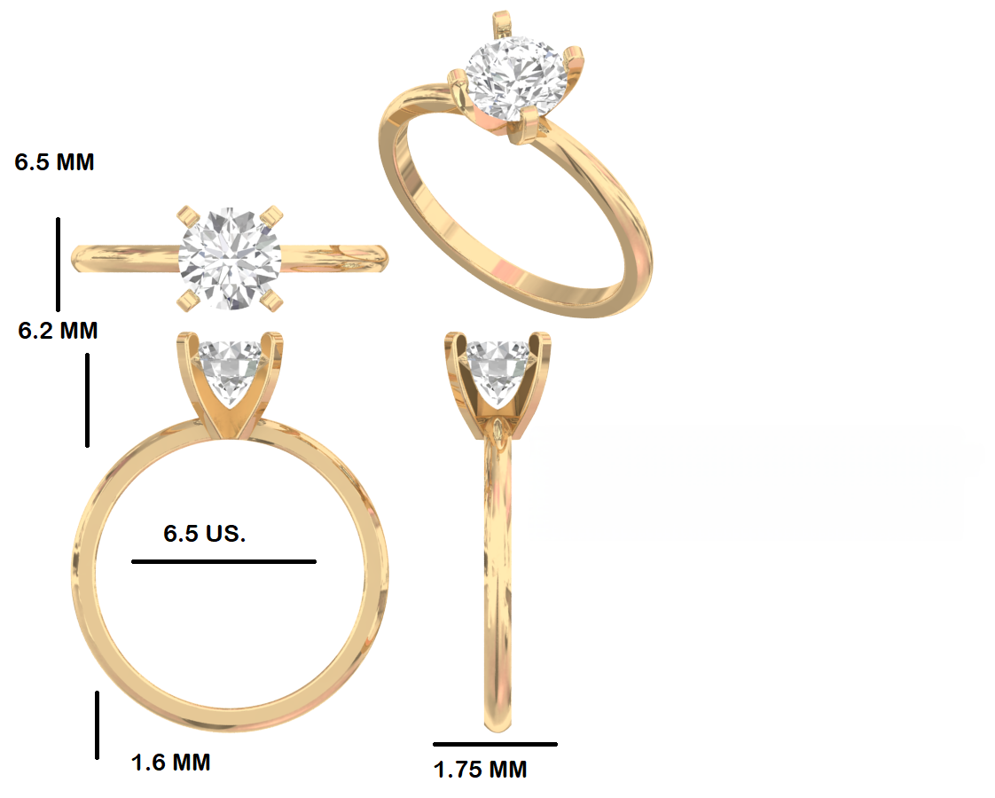 Round Lab Grown Diamond Solitaire Ring