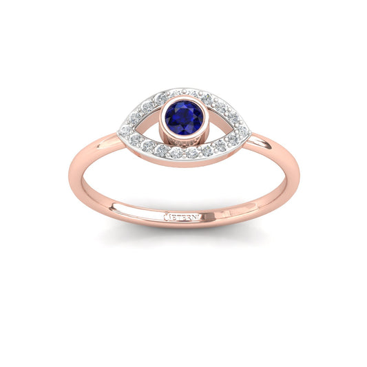 Scowl Lab Grown Diamond Evil Eye Ring