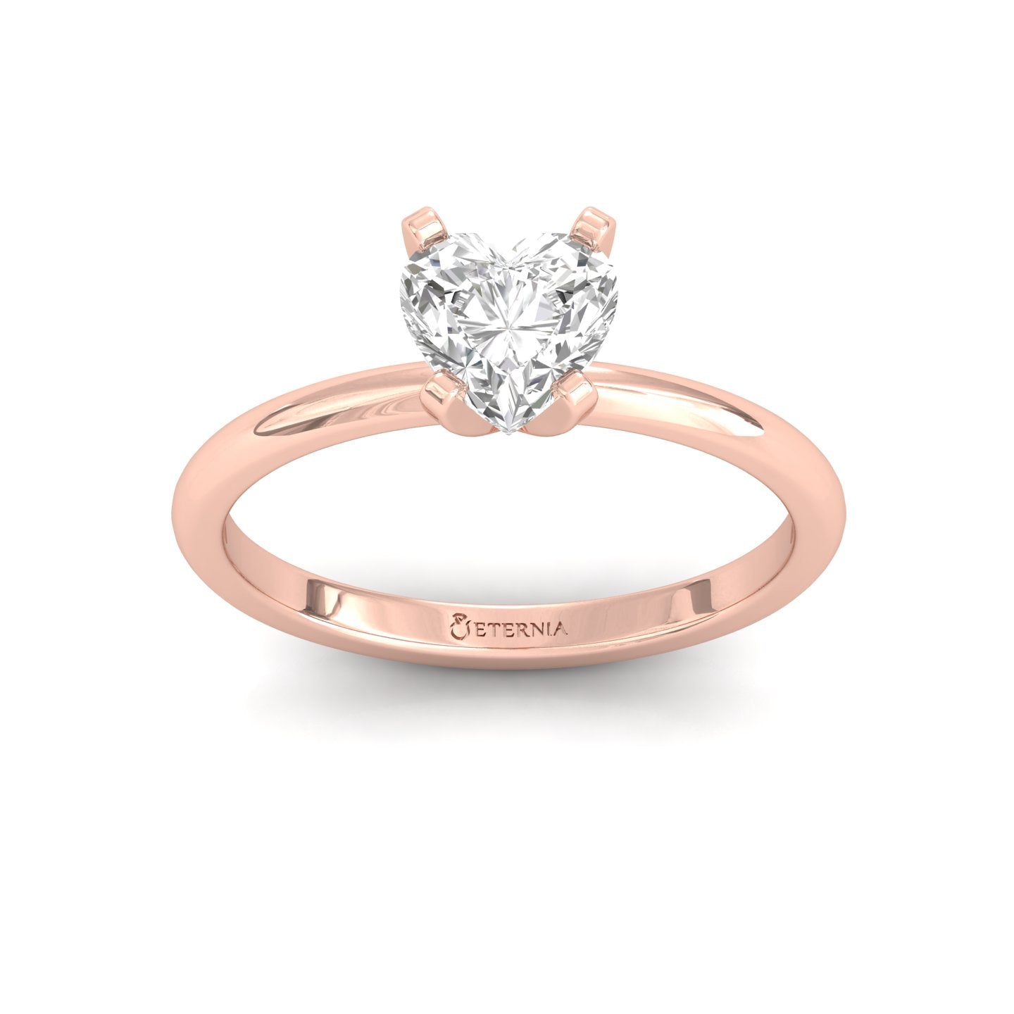 Heart Lab Grown Solitaire Diamond Ring