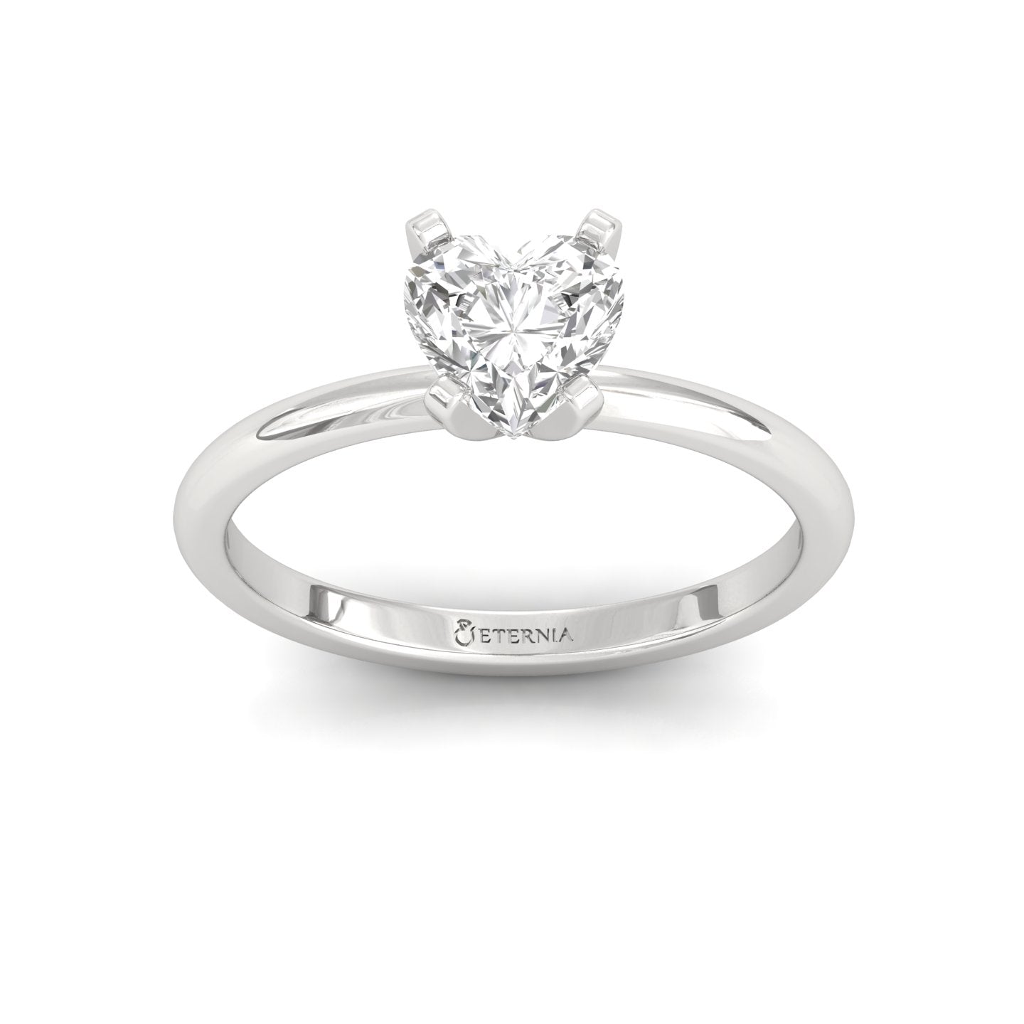 Heart Lab Grown Solitaire Diamond Ring