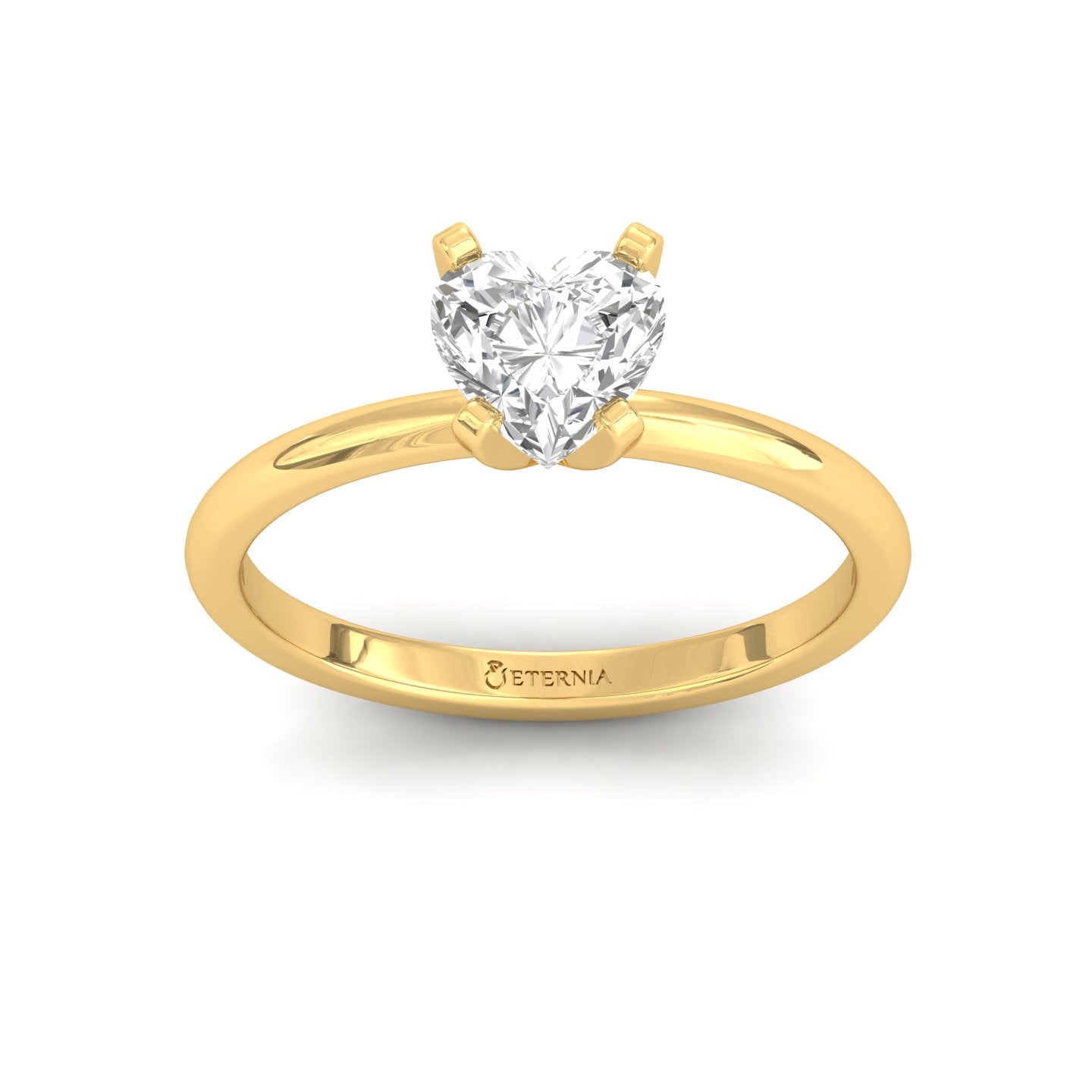 Heart Lab Grown Solitaire Diamond Ring