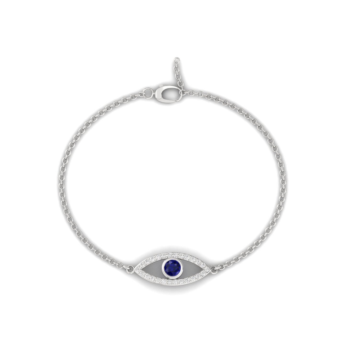 Charm Lab Grown Diamond Evil Eye Bracelet