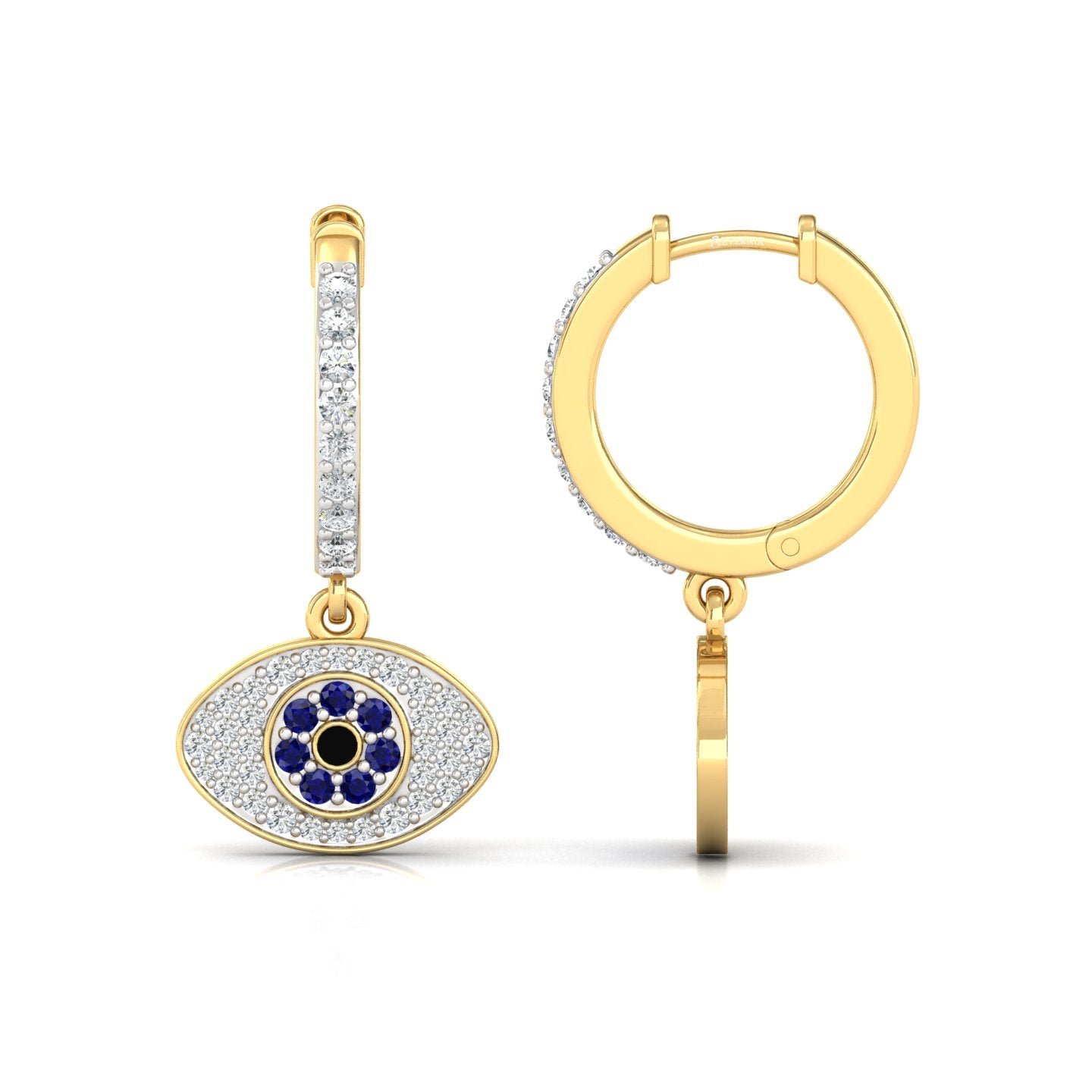 Se Lab Grown Diamond Evil Eye Earings