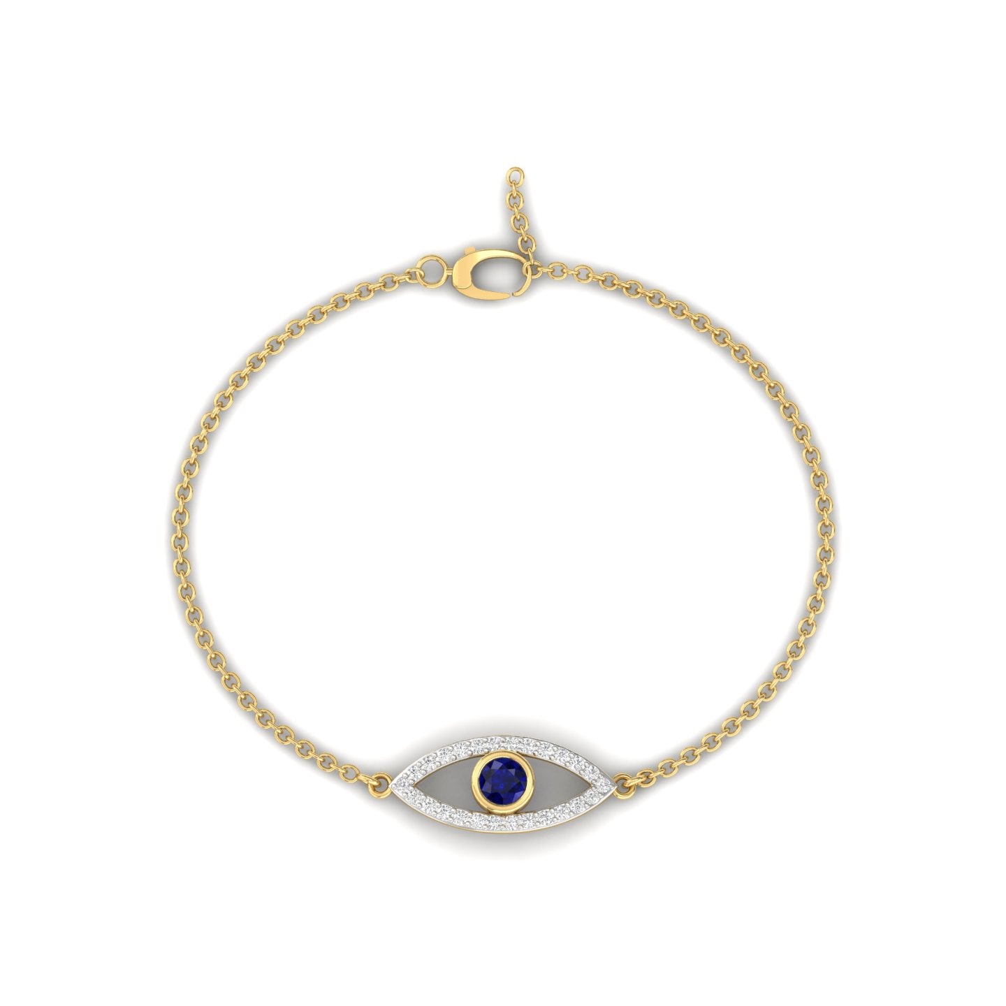 Charm Lab Grown Diamond Evil Eye Bracelet