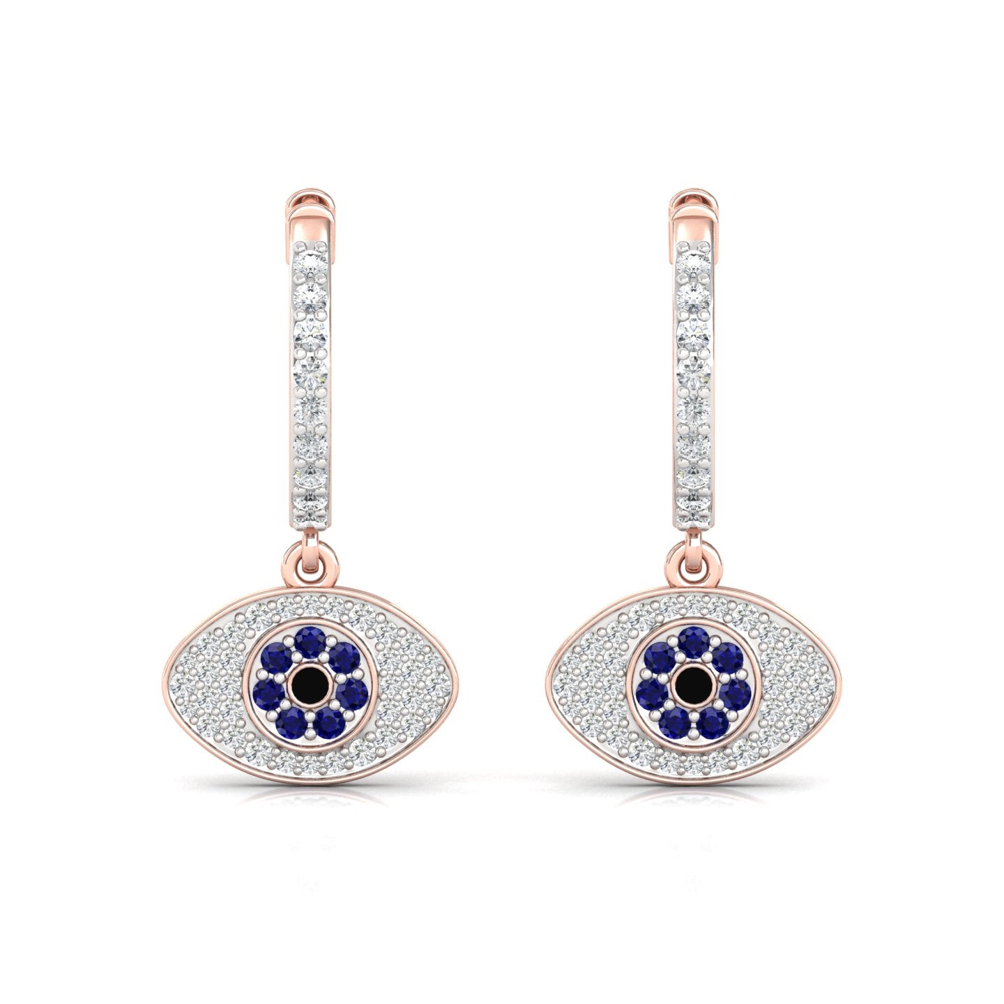 Se Lab Grown Diamond Evil Eye Earings