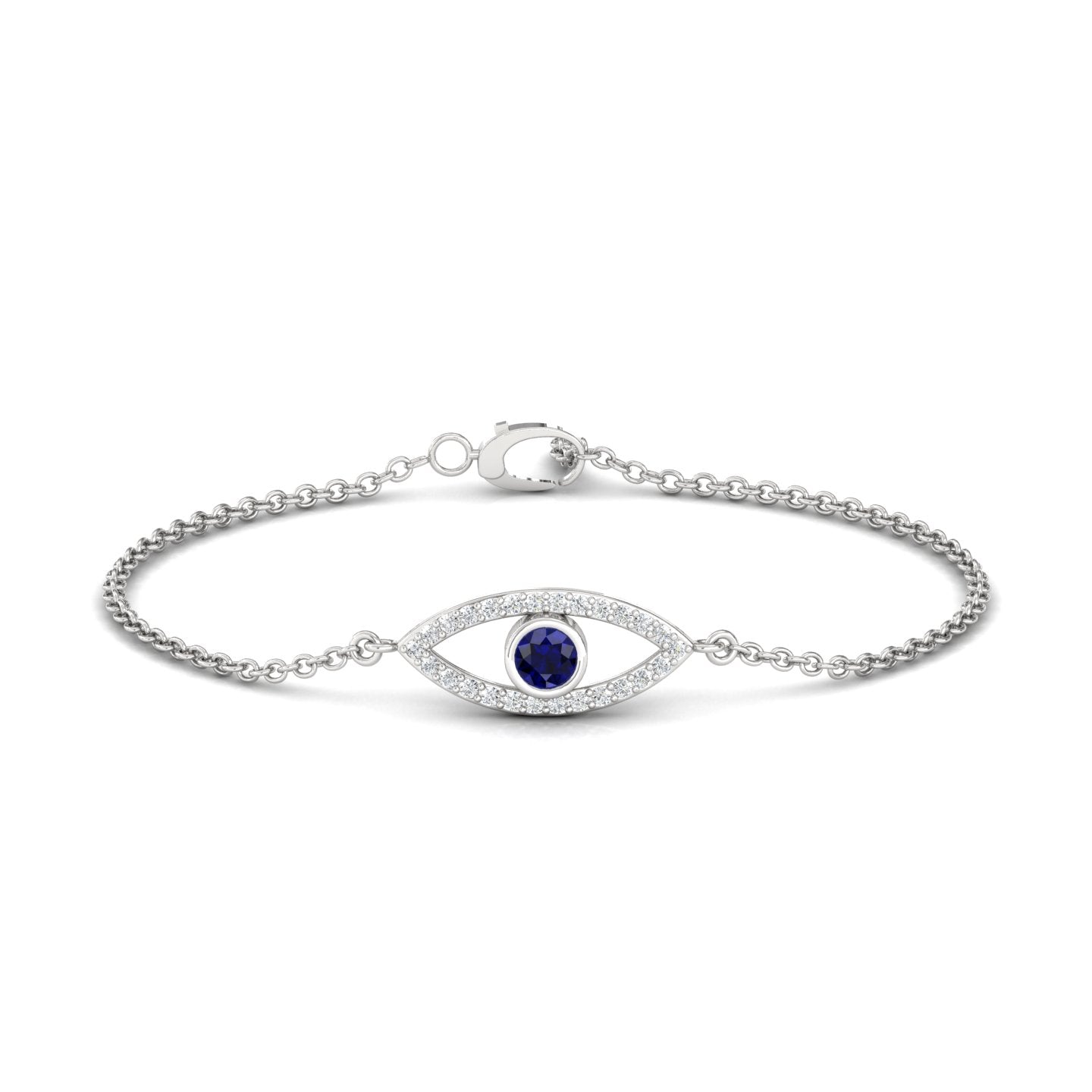 Charm Lab Grown Diamond Evil Eye Bracelet