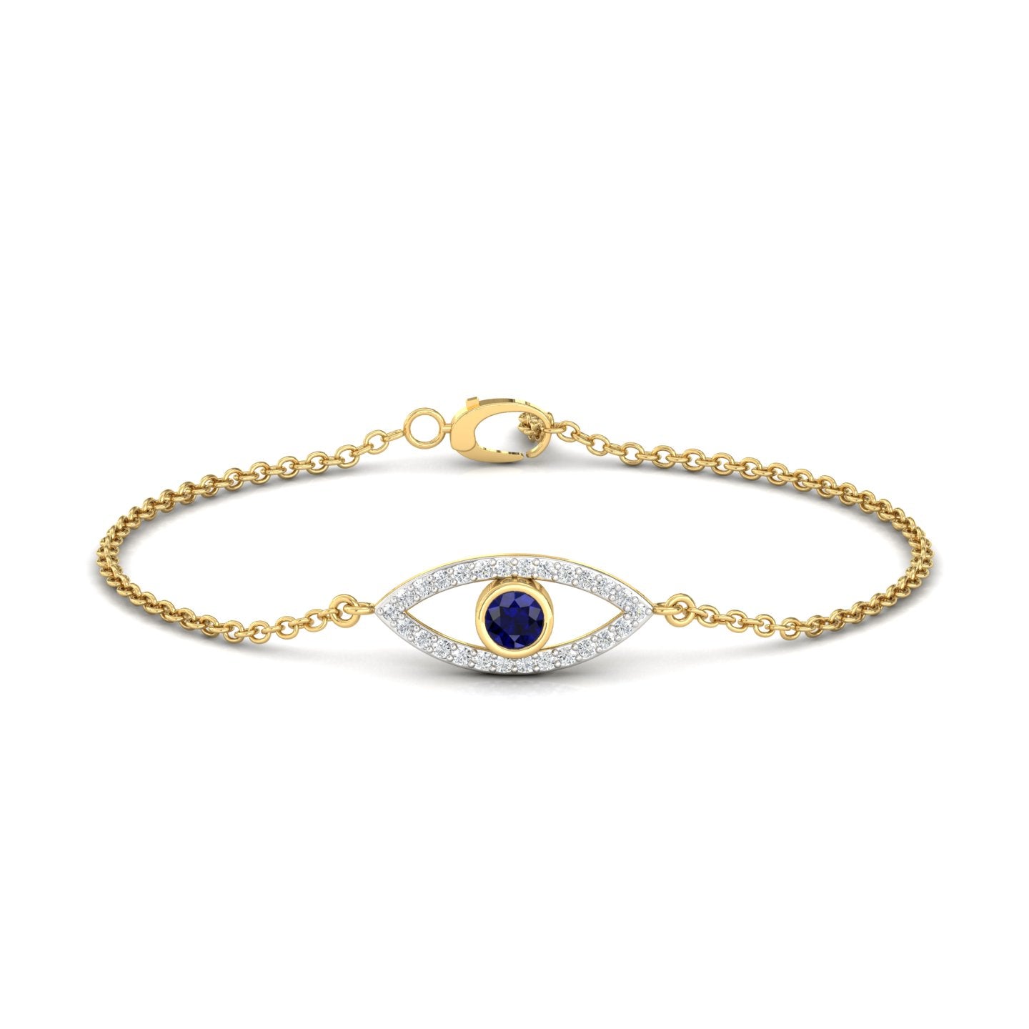 Charm Lab Grown Diamond Evil Eye Bracelet